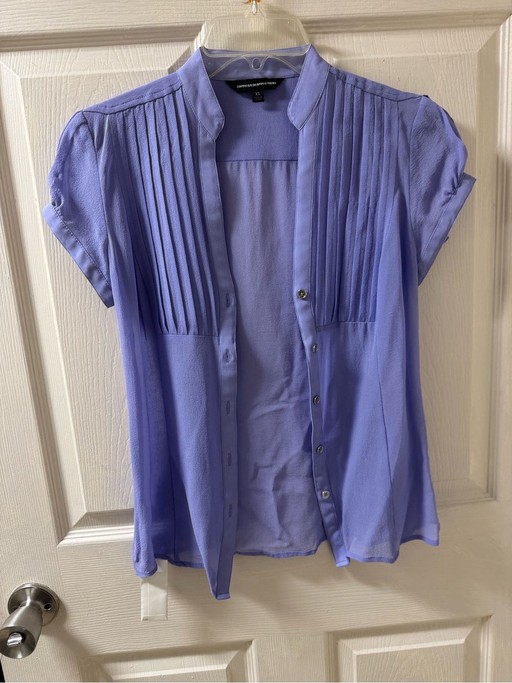 Express your Periwinkle Button-Front Pleated Blouse size ex small, new